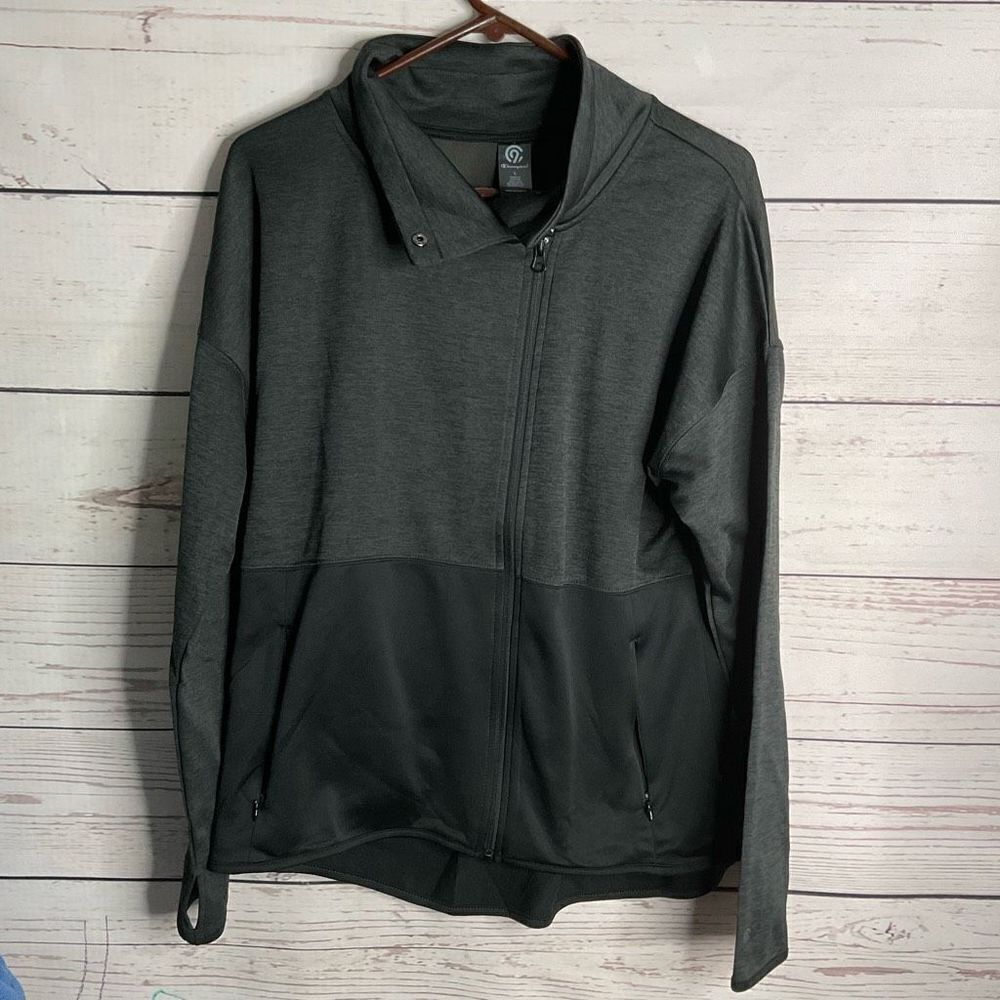 C9 Champion Jacket Womens Large Black‎ Duo-Dry Full Zip Pockets Ladies